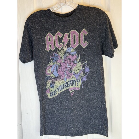 AC/DC Band T-Shirt Size Small Are You Ready Devil Graphic Tee Black Rock Tour - Picture 1 of 5